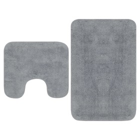 Conjunto de alfombras de baño de tela 2 piezas gris