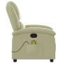 Cream Genuine Leather Massage Recliner by , Armchairs - Ref: Foro24-371795, Price: 322,26 €, Discount: %