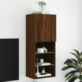 TV-Schrank mit LED-Leuchten, braune Eiche, 40,5 x 30 x 102 cm von , TV-Möbel - Ref: Foro24-837063, Preis: 46,94 €, Rabatt: %