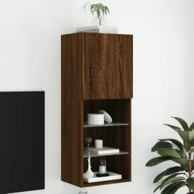 TV-Schrank mit LED-Leuchten, braune Eiche, 40,5 x 30 x 102 cm von , TV-Möbel - Ref: Foro24-837063, Preis: 40,81 €, Rabatt: %