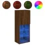 TV cabinet with LED lights brown oak 40.5x30x102 cm by , TV Furniture - Ref: Foro24-837063, Price: 45,34 €, Discount: %