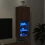 TV cabinet with LED lights brown oak 40.5x30x102 cm by , TV Furniture - Ref: Foro24-837063, Price: 45,34 €, Discount: %