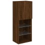TV-Schrank mit LED-Leuchten, braune Eiche, 40,5 x 30 x 102 cm von , TV-Möbel - Ref: Foro24-837063, Preis: 46,94 €, Rabatt: %