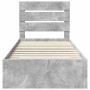 Estructura de cama con cajón Gris Concreto y Plata 75 x 190 cm en Conjuntos de muebles | Comprar online en Foro24