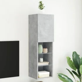 Mueble para TV con luces LED gris hormigón 30,5x30x102 cm de , Muebles TV - Ref: Foro24-837021, Precio: 61,42 €, Descuento: %