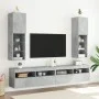 Betongrauer TV-Schrank mit LED-Leuchten 30,5 x 30 x 102 cm von , TV-Möbel - Ref: Foro24-837021, Preis: 61,33 €, Rabatt: %
