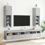 Mueble para TV con luces LED gris hormigón 30,5x30x102 cm de , Muebles TV - Ref: Foro24-837021, Precio: 63,39 €, Descuento: %