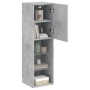 Betongrauer TV-Schrank mit LED-Leuchten 30,5 x 30 x 102 cm von , TV-Möbel - Ref: Foro24-837021, Preis: 63,39 €, Rabatt: %