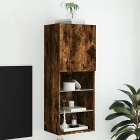 TV-Schrank mit LED-Leuchten, geräucherte Eiche, 40,5 x 30 x 102 cm von , TV-Möbel - Ref: Foro24-837061, Preis: 60,88 €, Rabat...