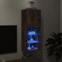 TV-Schrank mit LED-Leuchten, geräucherte Eiche, 40,5 x 30 x 102 cm von , TV-Möbel - Ref: Foro24-837061, Preis: 63,84 €, Rabat...