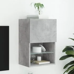 Concrete gray TV cabinet with LED lights 40.5x30x60 cm by , TV Furniture - Ref: Foro24-837035, Price: 49,28 €, Discount: %