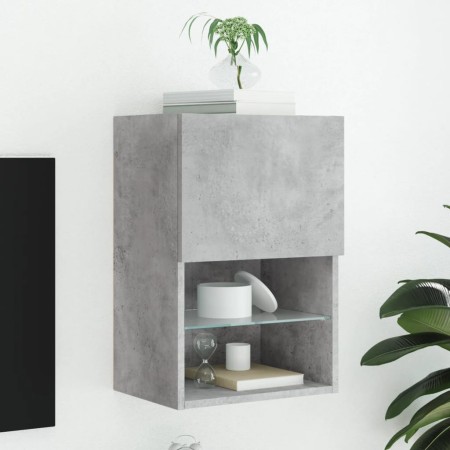 Betongrauer TV-Schrank mit LED-Leuchten 40,5 x 30 x 60 cm von , TV-Möbel - Ref: Foro24-837035, Preis: 50,09 €, Rabatt: %