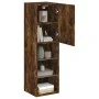 Mueble para TV con luces LED roble ahumado 30,5x30x102 cm de , Muebles TV - Ref: Foro24-837023, Precio: 56,24 €, Descuento: %