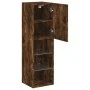 Mueble para TV con luces LED roble ahumado 30,5x30x102 cm de , Muebles TV - Ref: Foro24-837023, Precio: 56,24 €, Descuento: %