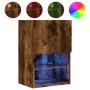 TV cabinet with LED lights smoked oak 40.5x30x60 cm by , TV Furniture - Ref: Foro24-837037, Price: 41,43 €, Discount: %