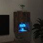 Mueble para TV con luces LED roble ahumado 40,5x30x60 cm