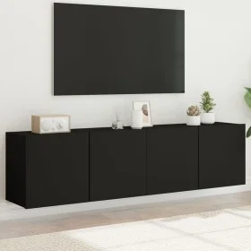 Muebles para TV de pared 2 unidades negro 80x30x41 cm de , Muebles TV - Ref: Foro24-836955, Precio: 108,88 €, Descuento: %