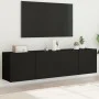 Wall TV cabinets 2 units black 80x30x41 cm by , TV Furniture - Ref: Foro24-836955, Price: 108,33 €, Discount: %