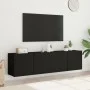 Wall TV cabinets 2 units black 80x30x41 cm by , TV Furniture - Ref: Foro24-836955, Price: 108,33 €, Discount: %