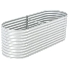 Silver galvanized steel flower bed 240x80x81 cm by vidaXL, Pots and planters - Ref: Foro24-45513, Price: 147,63 €, Discount: %