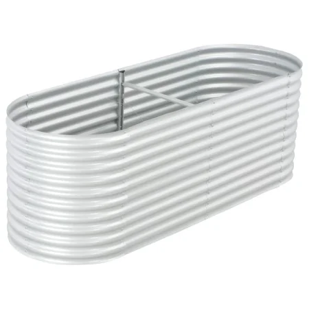 Silver galvanized steel flower bed 240x80x81 cm by vidaXL, Pots and planters - Ref: Foro24-45513, Price: 152,96 €, Discount: %