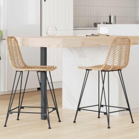 Silla de Bar 2 pcs Natural 44,5 x 54,5 x 97,5 cm Ratan e Hierro en Taburetes de cocina | Comprar online en Foro24