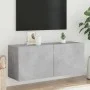 Concrete gray wall TV cabinet 100x30x41 cm by , TV Furniture - Ref: Foro24-836969, Price: 53,52 €, Discount: %