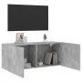 Concrete gray wall TV cabinet 100x30x41 cm by , TV Furniture - Ref: Foro24-836969, Price: 53,52 €, Discount: %