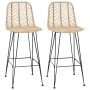 Silla de Bar 2 pcs Natural 44,5 x 53 x 111 cm Ratan e Hierro en Taburetes de cocina | Comprar online en Foro24