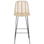 Silla de Bar 2 pcs Natural 44,5 x 53 x 111 cm Ratan e Hierro en Taburetes de cocina | Comprar online en Foro24