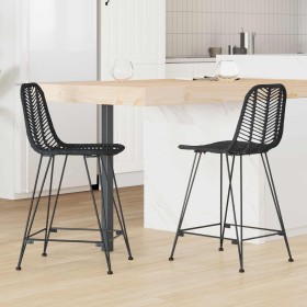 Silla de Bar 2 pcs Negro 44,5 x 54,5 x 97,5 cm Ratan e Hierro en Taburetes de cocina | Comprar online en Foro24