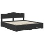 Estructura de cama Negro 200 x 200 cm Madera contrachapada en Conjuntos de muebles | Comprar online en Foro24