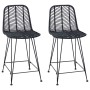 Silla de Bar 2 pcs Negro 44,5 x 54,5 x 97,5 cm Ratan e Hierro en Taburetes de cocina | Comprar online en Foro24