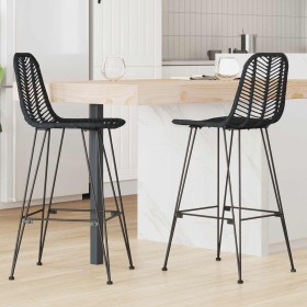 Silla de Bar 2 pcs Negro 44,5 x 53 x 111 cm Ratan e Hierro en Taburetes de cocina | Comprar online en Foro24