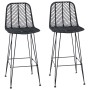 Silla de Bar 2 pcs Negro 44,5 x 53 x 111 cm Ratan e Hierro en Taburetes de cocina | Comprar online en Foro24
