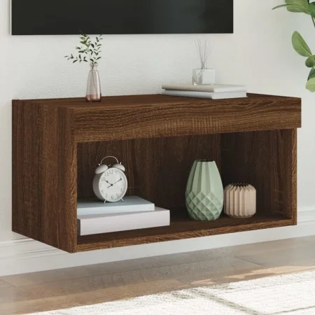 TV-Schrank mit LED-Leuchten, braune Eiche, 60 x 30 x 30 cm von , TV-Möbel - Ref: Foro24-837139, Preis: 36,94 €, Rabatt: %