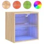Wandmontierter Nachttisch aus Sonoma-Eiche mit LED-Leuchten von , TV-Möbel - Ref: Foro24-837068, Preis: 29,12 €, Rabatt: %