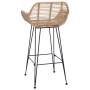 Silla de Bar 2 pcs Natural 55 x 52 x 92 cm Ratan e Hierro en Taburetes de cocina | Comprar online en Foro24