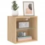 Sonoma Oak Wall-Mounted Nightstand with LED Lights by , TV Furniture - Ref: Foro24-837068, Price: 29,12 €, Discount: %