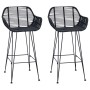 Silla de Bar 2 pcs Negro 55 x 52 x 92 cm Ratan e Hierro en Taburetes de cocina | Comprar online en Foro24