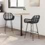Silla de Bar 2 pcs Negro 55 x 52 x 92 cm Ratan e Hierro en Taburetes de cocina | Comprar online en Foro24