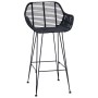 Silla de Bar 2 pcs Negro 55 x 52 x 92 cm Ratan e Hierro en Taburetes de cocina | Comprar online en Foro24