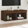 Mueble para TV con luces LED roble marrón 80x30x30 cm de , Muebles TV - Ref: Foro24-837153, Precio: 46,39 €, Descuento: %