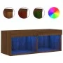 Mueble para TV con luces LED roble marrón 80x30x30 cm de , Muebles TV - Ref: Foro24-837153, Precio: 46,39 €, Descuento: %