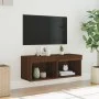 Mueble para TV con luces LED roble marrón 80x30x30 cm de , Muebles TV - Ref: Foro24-837153, Precio: 46,39 €, Descuento: %