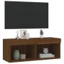 Mueble para TV con luces LED roble marrón 80x30x30 cm de , Muebles TV - Ref: Foro24-837153, Precio: 46,39 €, Descuento: %