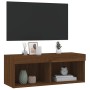 TV-Schrank mit LED-Leuchten, braune Eiche, 80 x 30 x 30 cm von , TV-Möbel - Ref: Foro24-837153, Preis: 47,13 €, Rabatt: %