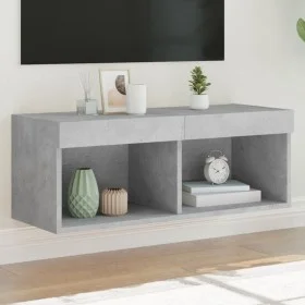 Mueble para TV con luces LED gris hormigón 80x30x30 cm de , Muebles TV - Ref: Foro24-837147, Precio: 41,36 €, Descuento: %