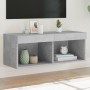 Concrete gray TV cabinet with LED lights 80x30x30 cm by , TV Furniture - Ref: Foro24-837147, Price: 41,97 €, Discount: %