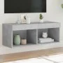 Mueble para TV con luces LED gris hormigón 80x30x30 cm de , Muebles TV - Ref: Foro24-837147, Precio: 41,36 €, Descuento: %